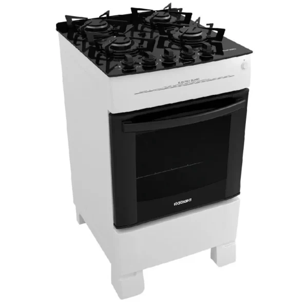 Fogão Itatiaia 4 Bocas Itaglass Vidro Branco Bivolt